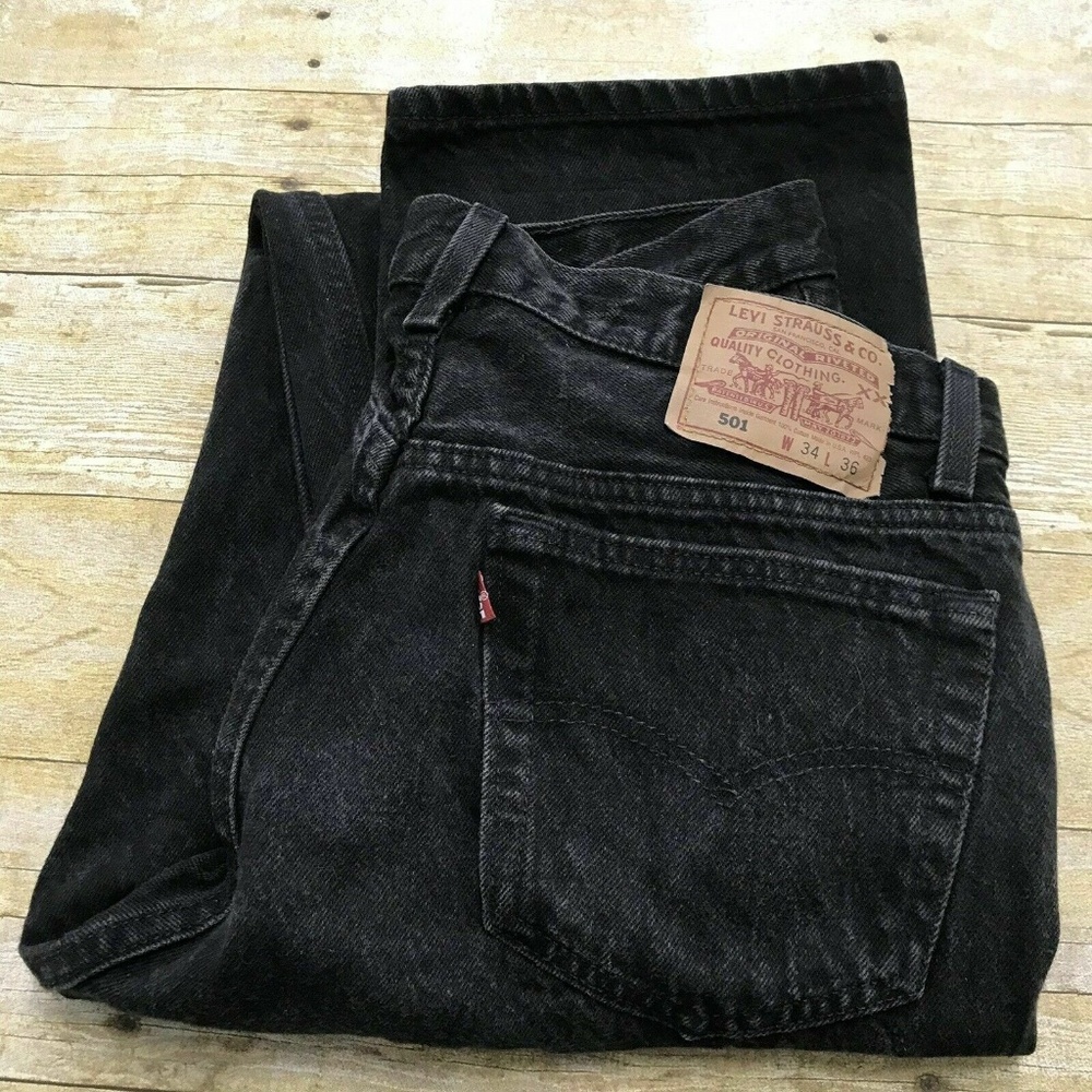 Levi's 501 Made In USA Black Jeans 34 x 36